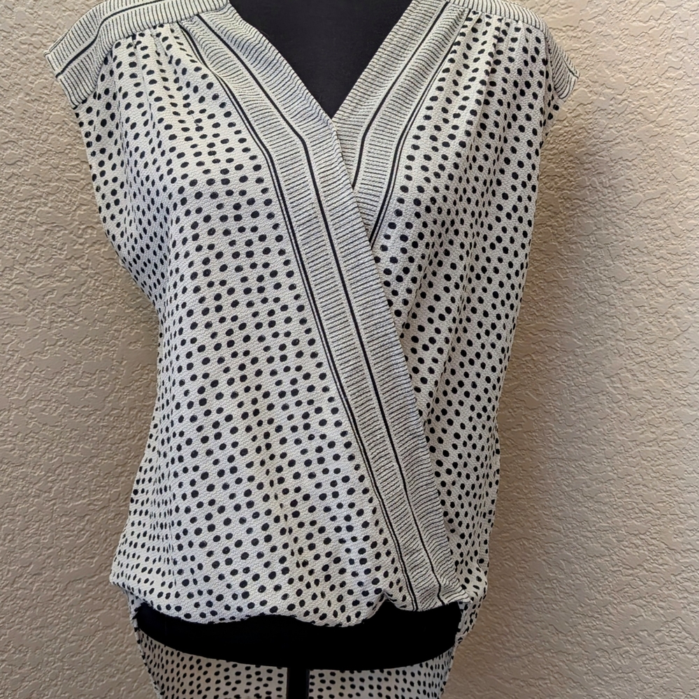 Max Studio Drop Shoulder/Sleeveless Faux Wrap Blouse; Size Small; Machine Wash